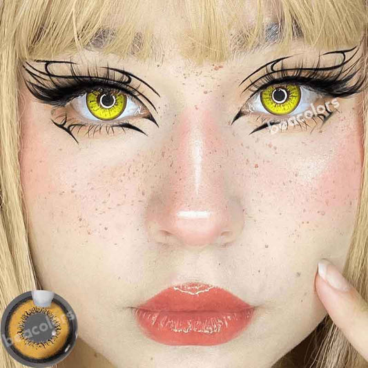 Love Words Yellow Colored Contact Lenses