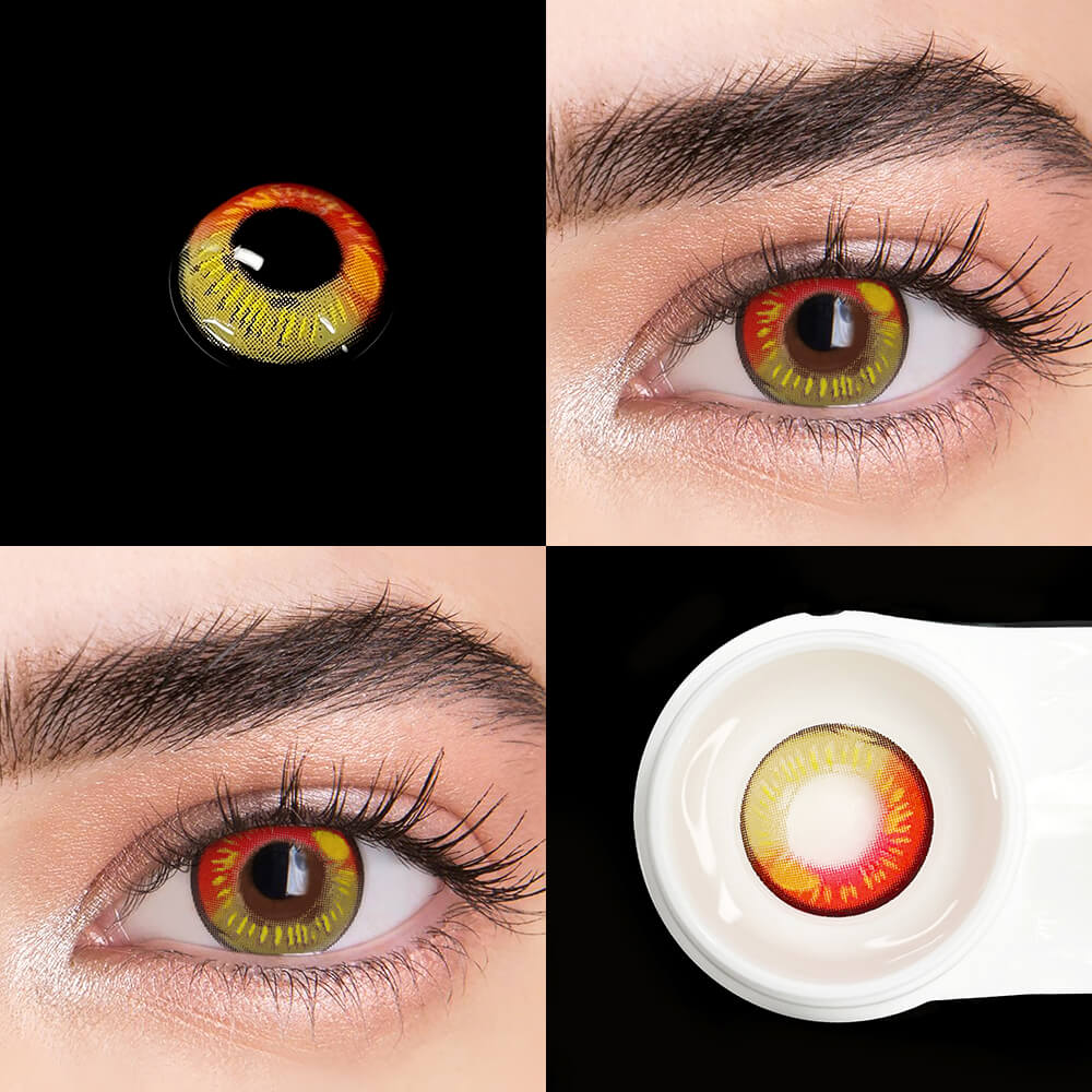 Anime Red Brown Cosplay Contact Lenses