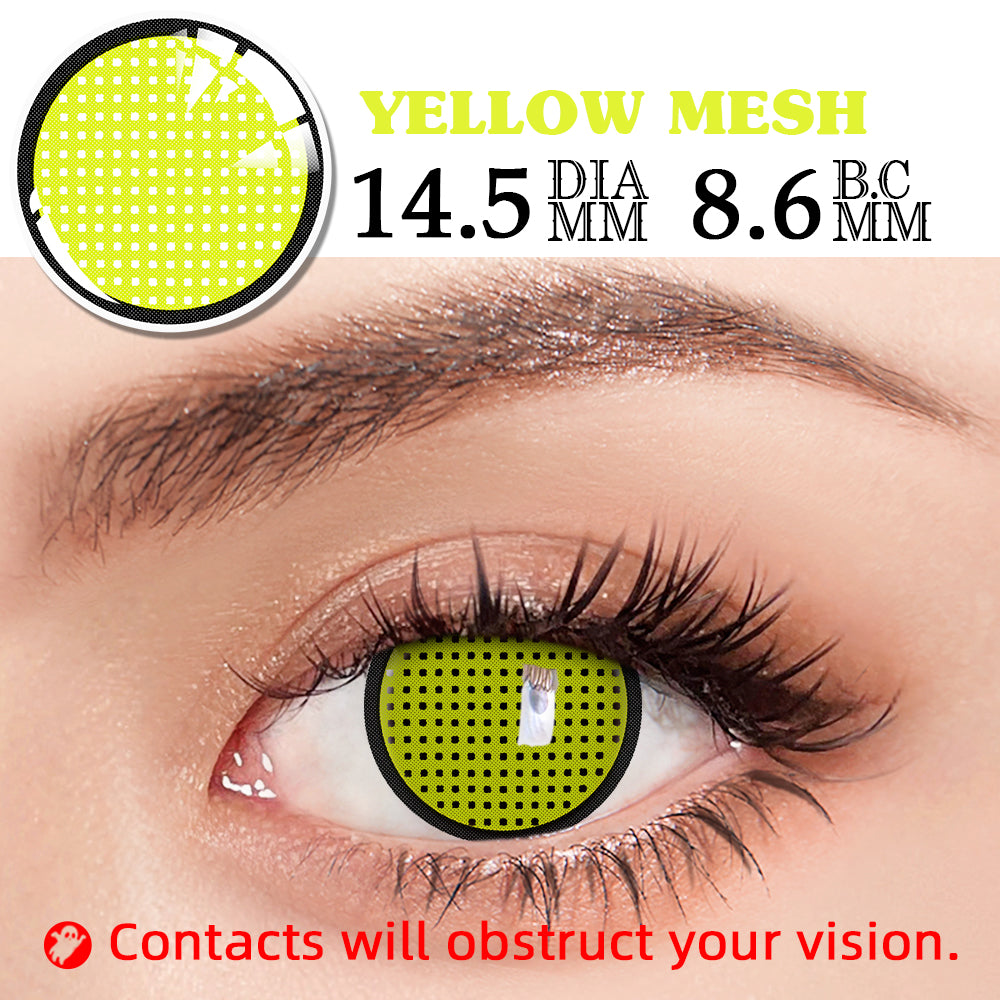 Yellow Mesh  Halloween Contact Lenses