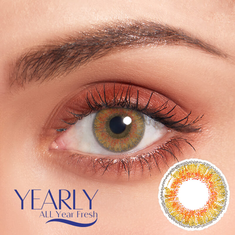 Three-Tone HONEY Brown Colored Contact Lenses