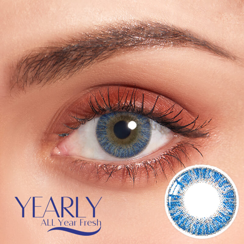 Three-Tone Ocean Blue Colored Contact Lenses