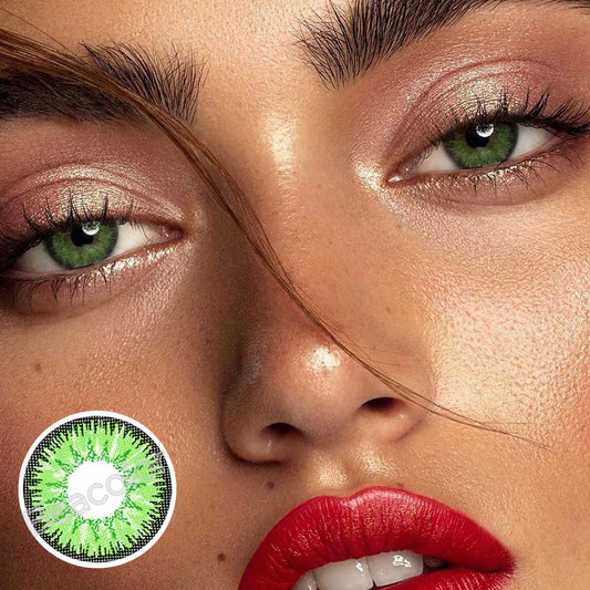 Vika Tricolor Green Colored Contact Lenses