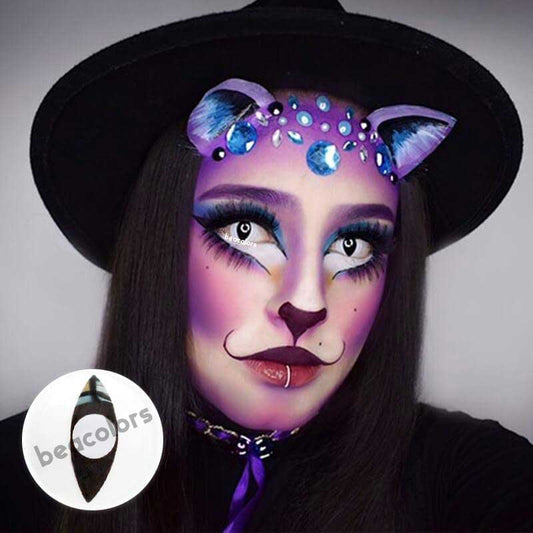 White Cat Eye D21-WH Halloween Contact Lenses